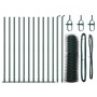 Valla Hexagonal Verde 0.4x25 m de Acero, Postes de Valla con Placas de Base 13 pcs Ø32mm 50cm de Acero Galvanizado by , fence...