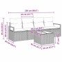 Conjunto de sofá de jardín 5 pcs Gris 55 x 55 x 37 cm