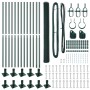 Cerca Hexagonal Verde 1.4x25 m Acero, Postes de Cerca con Placas de Base 13 pcs Ø32mm 78.5cm Acero Galvanizado by , fence pos...