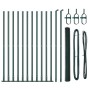 Cerca Hexagonal Verde 1.6x25 m Acero, Postes de Cerca con Placas de Base 13 pcs Ø32mm 88.5cm Acero Galvanizado by , fence pos...