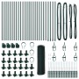 Cerca Hexagonal Verde 0.8x50 m Acero, Postes de Cerca con Placas de Base 13 pcs Ø32mm 90cm Acero Galvanizado by , fence posts...