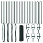 Valla Hexagonal Verde 0,8x50 m Acero, Postes de Valla con Placas Base 13 pcs Ø32mm 90cm Acero Galvanizado by , fence posts - ...