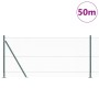 Cerca Hexagonal Verde 0.8x50 m de Acero, Postes de Cerca con Placas Base 13 pcs Ø32mm 90cm de Acero Galvanizado by , fence po...