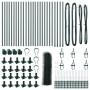 Valla Hexagonal Verde 0.8x50 m Acero, Postes de Valla con Bases 13 pcs Ø32mm 90cm Acero Galvanizado by , fence posts - Ref: F...
