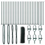 Cerca Hexagonal Verde 1x50 m Acero, Postes de Cerca con Placas Base 13 pcs Ø32mm 110cm Acero Galvanizado by , fence posts - R...