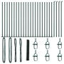 Cerca Hexagonal Verde 1.2x50 m Acero, Postes de Cerca con Placas de Base 13 pcs Ø32mm 68.5cm Acero Galvanizado by , fence pos...