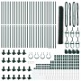Cerca Hexagonal Verde 1.2x50 m Acero, Postes de Cerca con Placas de Base 13 pcs Ø32mm 68.5cm Acero Galvanizado by , fence pos...