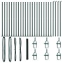 Valla Hexagonal Verde 1.4x50 m Acero, Publicaciones de Valla con Placas Base 13 pcs Ø32mm 78.5cm Acero Galvanizado by , fence...