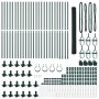 Valla Hexagonal Verde 1.4x50 m Acero, Publicaciones de Valla con Placas Base 13 pcs Ø32mm 78.5cm Acero Galvanizado by , fence...