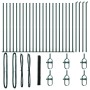 Cerca Hexagonal Verde 1.4x50 m Acero, Postes de Cerca con Placas Base 13 pcs Ø32mm 78.5cm Acero Galvanizado by , fence posts ...