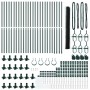 Cerca Hexagonal Verde 1.4x50 m Acero, Postes de Cerca con Placas Base 13 pcs Ø32mm 78.5cm Acero Galvanizado by , fence posts ...