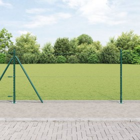 Cerca Hexagonal Verde 0.8x100 m Acero, Postes de