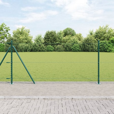 Cerca Hexagonal  Verde 0.8x100 m Acero, Postes de Cerca  con Bases 13 pcs Ø32mm 90cm Acero Galvanizado | Foro24.es | Tu tienda online para hogar, jardín y más Foro24.es