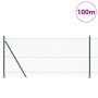Valla Hexagonal Verde 1x100 m Acero, Publicaciones de valla con placas base 13 pcs Ø32mm 110cm Acero galvanizado by , fence p...