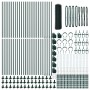 Valla Hexagonal Verde 1x100 m Acero, Publicaciones de valla con placas base 13 pcs Ø32mm 110cm Acero galvanizado by , fence p...