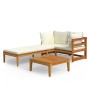 Garden furniture 3 pieces with cream acacia wood cushions by vidaXL, Garden sets - Ref: Foro24-3087278, Price: 366,88 €, Disc...
