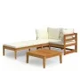 Muebles de jardín 3 pzas con cojines crema madera de acacia de vidaXL, Conjuntos de jardín - Ref: Foro24-3087278, Precio: 351...