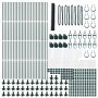 Cerco Hexagonal Verde 1.2x100 m Acero, Postes de Cerco con Placas de Base 13 pcs Ø32mm 68.5cm Acero Galvanizado by , fence po...