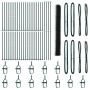 Valla Hexagonal Verde 1.4x100 m de Acero, Postes de Valla con Placas de Base 13 pcs Ø32mm 78.5cm de Acero Galvanizado by , fe...