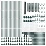 Valla Hexagonal Verde 1.4x100 m de Acero, Postes de Valla con Placas de Base 13 pcs Ø32mm 78.5cm de Acero Galvanizado by , fe...
