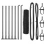 Cerca Hexagonal Gris 0.4x10 m Acero, Poste de Cerca con Placas de Base 7 pcs Ø32mm 50cm Acero Galvanizado by , fence posts - ...