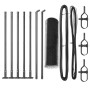 Cerca Hexagonal Gris 0.5x10 m Acero, Postes de Cerca con Placas de Base 7 pcs Ø32mm 70cm Acero Galvanizado by , fence posts -...