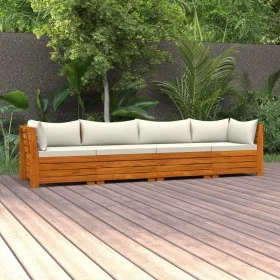 4-seater garden sofa with solid acacia wood cushions by vidaXL, Garden sets - Ref: Foro24-3087289, Price: 643,34 €, Discount: %