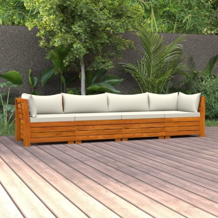 4-seater garden sofa with solid acacia wood cushions by vidaXL, Garden sets - Ref: Foro24-3087289, Price: 656,85 €, Discount: %