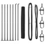 Cerca Hexagonal Gris 1,2x10 m de Acero, Postes de Cerca con Placas de Base 7 pcs Ø32mm 68,5cm de Acero Galvanizado by , fence...