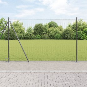 Cerca Hexagonal Gris 1.4x10 m Acero, Postes para Cerca con Placas de Base 7 pcs Ø32mm 78,5cm Acero Galvanizado von , Zaunpfos...