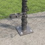 Cerca Hexagonal Gris 1.4x10 m Acero, Postes para Cerca con Placas de Base 7 pcs Ø32mm 78,5cm Acero Galvanizado by , fence pos...