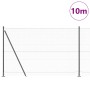 Cerca Hexagonal Gris 1,5x10 m de Acero, Postes de Cerca con Placas Base 7 pcs Ø32mm 83,5cm de Acero Galvanizado by , fence po...