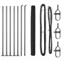 Cerca Hexagonal Gris 1.5x10 m Acero, Postes de Cerca con Placas Base 7 pcs Ø32mm 83.5cm Acero Galvanizado by , fence posts - ...