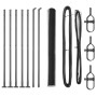 Cerca Hexagonal Gris 1.6x10 m Acero, Postes de Cerca con Placas Base 7 pcs Ø32mm 88.5cm Acero Galvanizado by , fence posts - ...
