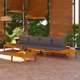 Gartenbänke mit dunkelgrauen Kissen 2 Stück Akazienholz von vidaXL, Gartensets - Ref: Foro24-3087281, Preis: 477,02 €, Rabatt: %