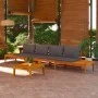Gartenbänke mit dunkelgrauen Kissen 2 Stück Akazienholz von vidaXL, Gartensets - Ref: Foro24-3087281, Preis: 464,64 €, Rabatt: %