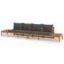 Garden benches with dark gray cushions 2 pcs acacia wood by vidaXL, Garden sets - Ref: Foro24-3087281, Price: 464,64 €, Disco...