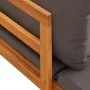 Garden benches with dark gray cushions 2 pcs acacia wood by vidaXL, Garden sets - Ref: Foro24-3087281, Price: 464,64 €, Disco...