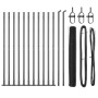 Juego de Cercas Set de 2 Gris Acero 25 x 1.2 m Duradero by , fence posts - Ref: Foro24-3353664, Price: 148,32 €, Discount: %
