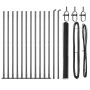 Cerca Hexagonal Gris 1.4x25 m Acero, Postes de Cerca con Placas Base 13 pcs Ø32mm 78.5cm Acero Galvanizado by , fence posts -...