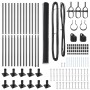 Juego de Cercas Set de 2 Gris Acero Recubierto con Polvo by , fence posts - Ref: Foro24-3353669, Price: 173,47 €, Discount: %