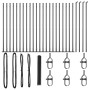 Cerca Hexagonal Gris 1.2x50 m Acero, Postes de Cerca con Placas Base 13 pcs Ø32mm 68.5cm Acero Galvanizado by , fence posts -...