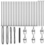 Cerca Hexagonal Gris 1.4x50 m Acero, Posts de Cerca con Placas Base 13 pcs Ø32mm 78.5cm Acero Galvanizado by , fence posts - ...
