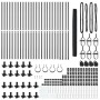 Cerca Hexagonal Gris 1.4x50 m Acero, Posts de Cerca con Placas Base 13 pcs Ø32mm 78.5cm Acero Galvanizado by , fence posts - ...