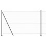 Cerca Hexagonal Gris 1.5x50 m de Acero, Postes de Cerca con Placas Base 13 pcs Ø32mm 83.5cm de Acero Galvanizado by , fence p...
