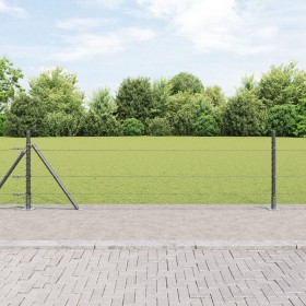 Cerca Hexagonal Gris 0.5x100 m Acero, Postes para