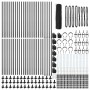Cerca Hexagonal Gris 1x100 m Acero, Postes de Cerca con Placas Base 13 pcs Ø32mm 110cm Acero Galvanizado by , fence posts - R...