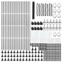 Cerca Hexagonal Gris 1.2x100 m de Acero, Postes de Cerca con Placas de Base 13 pcs Ø32mm 68.5cm de Acero Galvanizado by , fen...