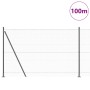 Cerca Hexagonal Gris 1.5x100 m Acero, Postes de Cerca con Placas de Base 13 pcs Ø32mm 83.5cm Acero Galvanizado by , fence pos...