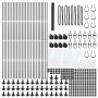 Cerca Hexagonal Gris 1.6x100 m Acero, Postes de Cerca con Placas Base 13 pcs Ø32mm 88,5cm Acero Galvanizado by , fence posts ...